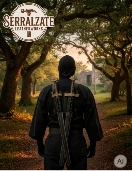 Tahalí Ninja dorsal pour deux épées,...