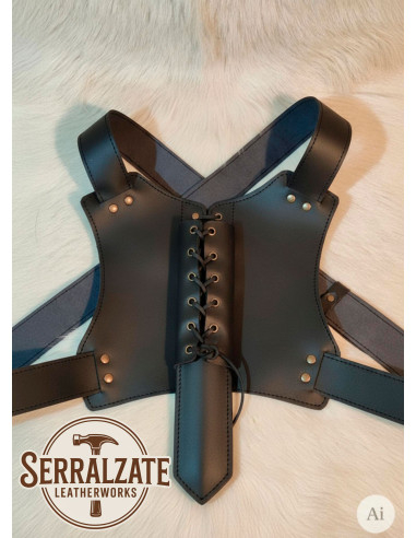 Tahalí Ninja dorsal pour une épée, noir