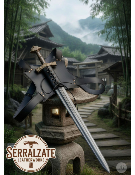 Tahalí Ninja dorsal pour une épée, noir