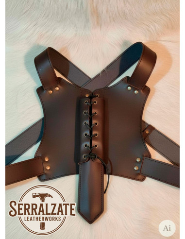 Tahalí ninja dorsal pour une épée, marron