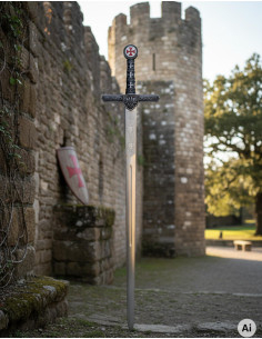 Épée templière, lame rustique