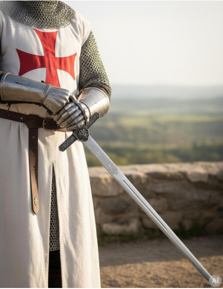 Épée templière, lame rustique