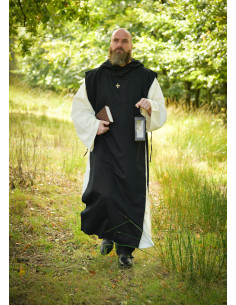 Costume de moine Anselmo de couleur noir-naturel