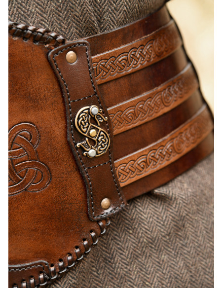 Ceinture en cuir viking avec...