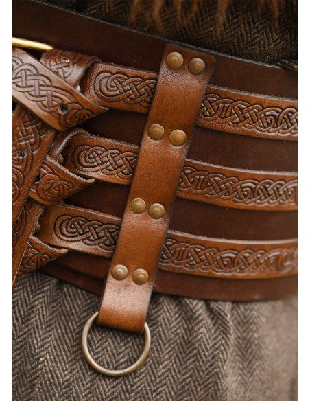 Ceinture en cuir viking avec...