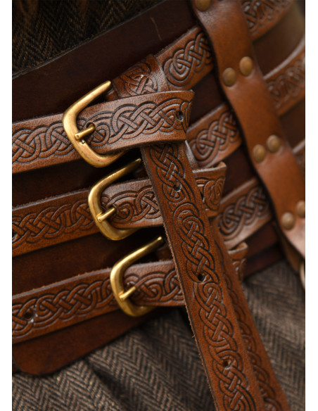 Ceinture en cuir viking avec...