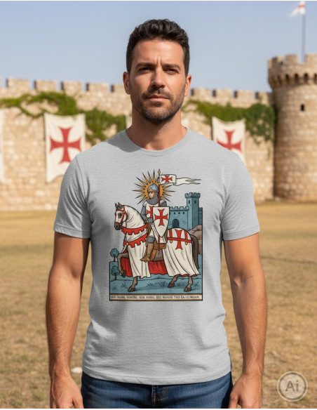 T-shirt gris chiné pour homme sur le...