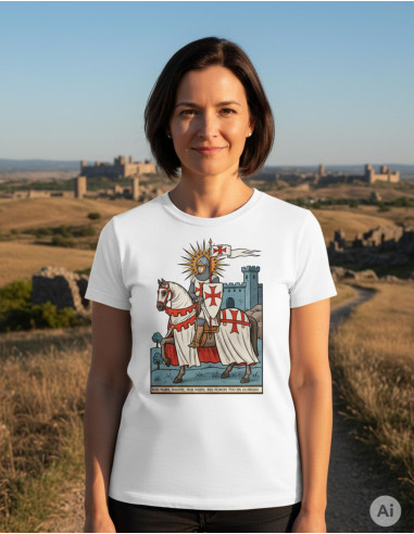 T-shirt blanche pour femme à thème Templiers