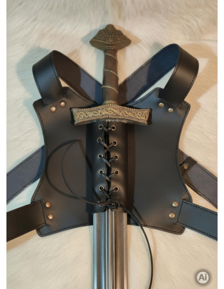 Tahalí Ninja dorsal pour une épée, noir