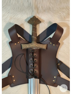 Tahalí ninja dorsal pour une épée, marron