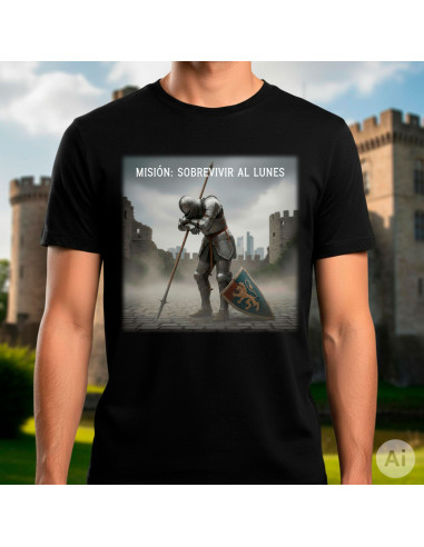 T-shirt médiéval pour homme, Mission : Survivre au Lundi