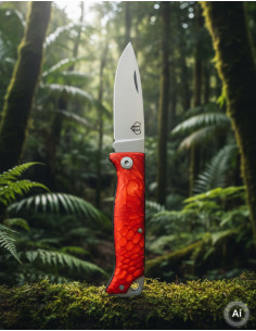 Couteau de chasse Cudeman modèle MT-10 rouge satiné (avec...