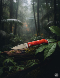 Couteau de chasse Cudeman modèle MT-10 rouge satiné (avec... 2