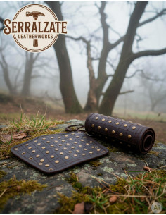 Bracelets médiévaux renforcés Evan en marron 2