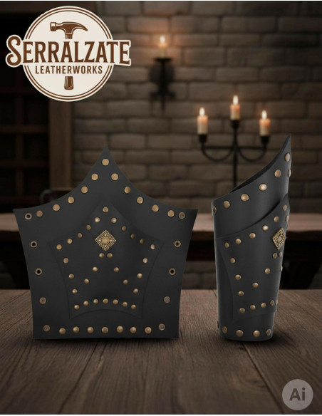 Bracelets soldat Hernán en cuir noir