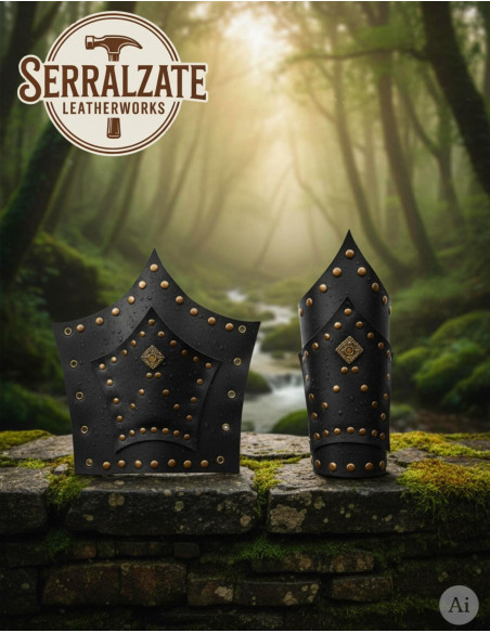 Bracelets soldat Hernán en cuir noir