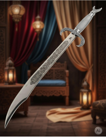 cimeterre arabe en argent