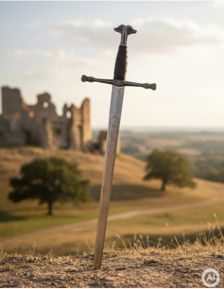 Épée Carlos V, lame gravée rustique