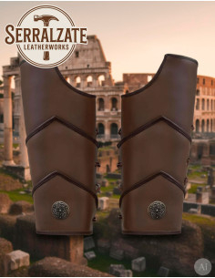 Greves de légionnaire romain en cuir marron 2