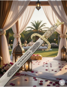 Cimeterre pour mariages (avec texte personnalisé gravé)