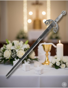 Épée niquelée Tizona pour communions (avec texte...