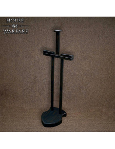 Support en bois pour armures, finition noircie