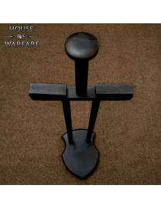 Support en bois pour armures, finition noircie 2