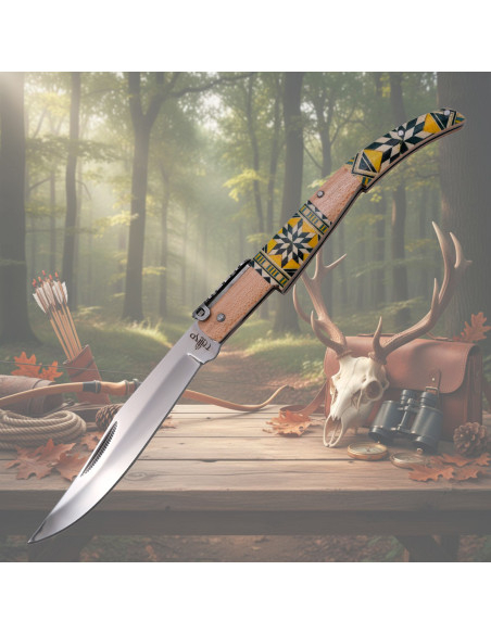 Couteau à cran d'arrêt décoré Third...