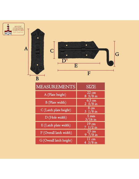 Gâche rustique forgée à la main pour...