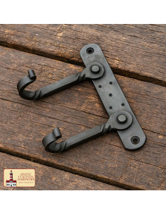 Porte-manteau rustique avec double crochet pour accrocher...