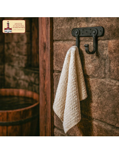 Porte-manteau rustique avec double crochet pour accrocher... 2