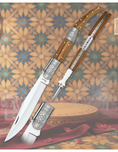 Couteau arabe décoré numéro quatre d'Albainox, bois zèbre