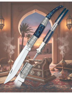 Couteau arabe décoré numéro trois d'Albainox, lame bleue