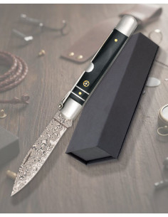 Couteau albainox machette damasquinée, poignée stamina...