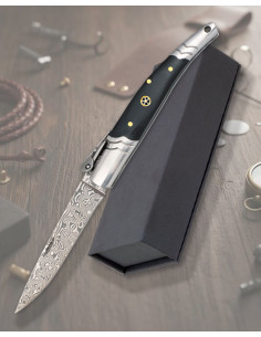 Couteau albainox damasquiné, manche mosaïque stamina (8 cm).