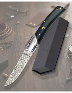 Couteau albainox damasquiné, manche mosaïque stamina (9 cm).