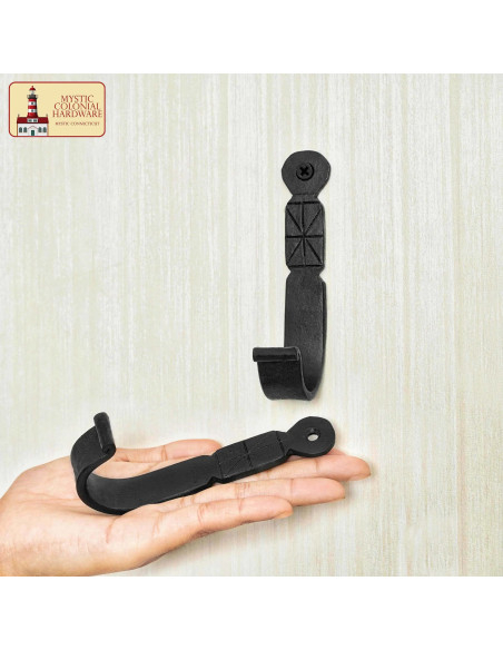 Crochet mural rustique forgé à la...