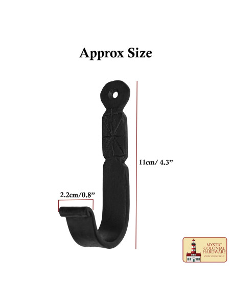 Crochet mural rustique forgé à la...