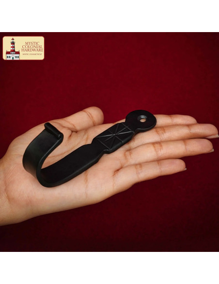 Crochet mural rustique forgé à la...