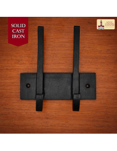 Double patère rustique pour suspendre (14,5x13,2 cm.)