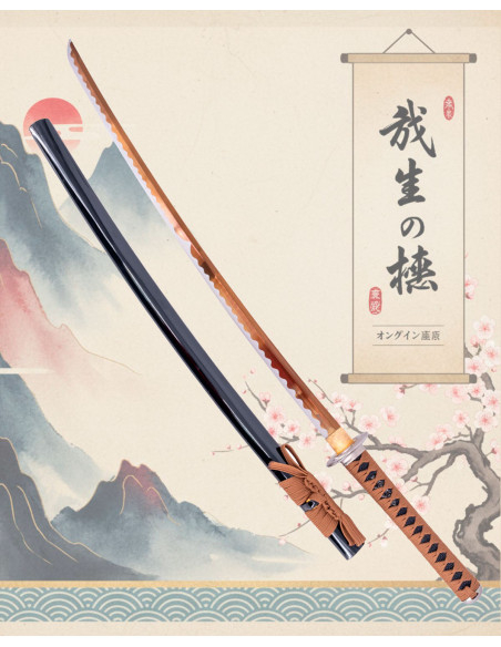 Katana fonctionnelle lame en acier au...