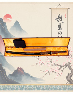 Katana fonctionnelle lame en acier au carbone plaquée titane 2