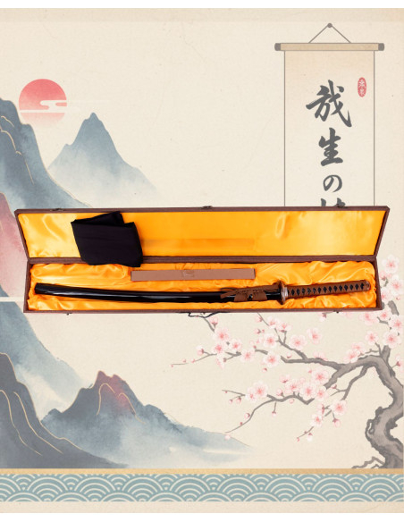 Katana fonctionnelle lame en acier au...