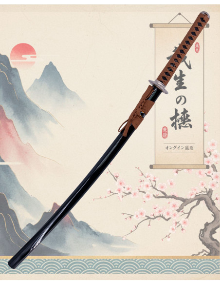 Katana fonctionnelle lame en acier au...