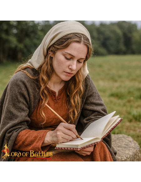 Journal médiéval à couverture en cuir...