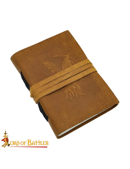 Agenda médiévale à couverture en cuir...