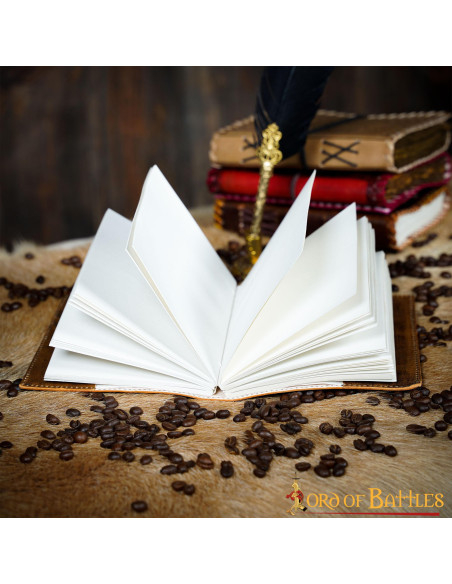 Carnet médiéval à couverture en cuir...