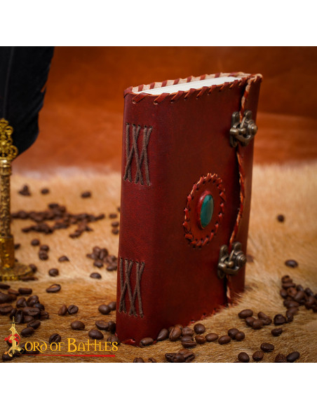 Journal médiéval à couverture en cuir...