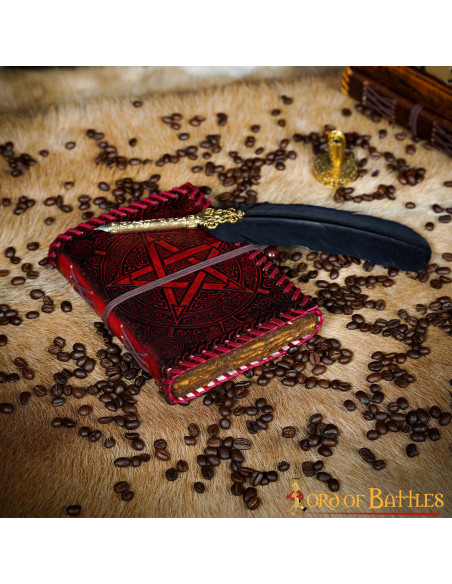 Journal médiéval à couverture en cuir...