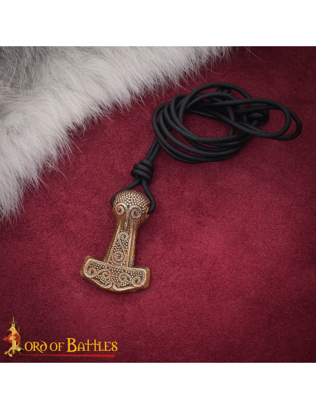 Pendentif viking Mjölnir en bronze...